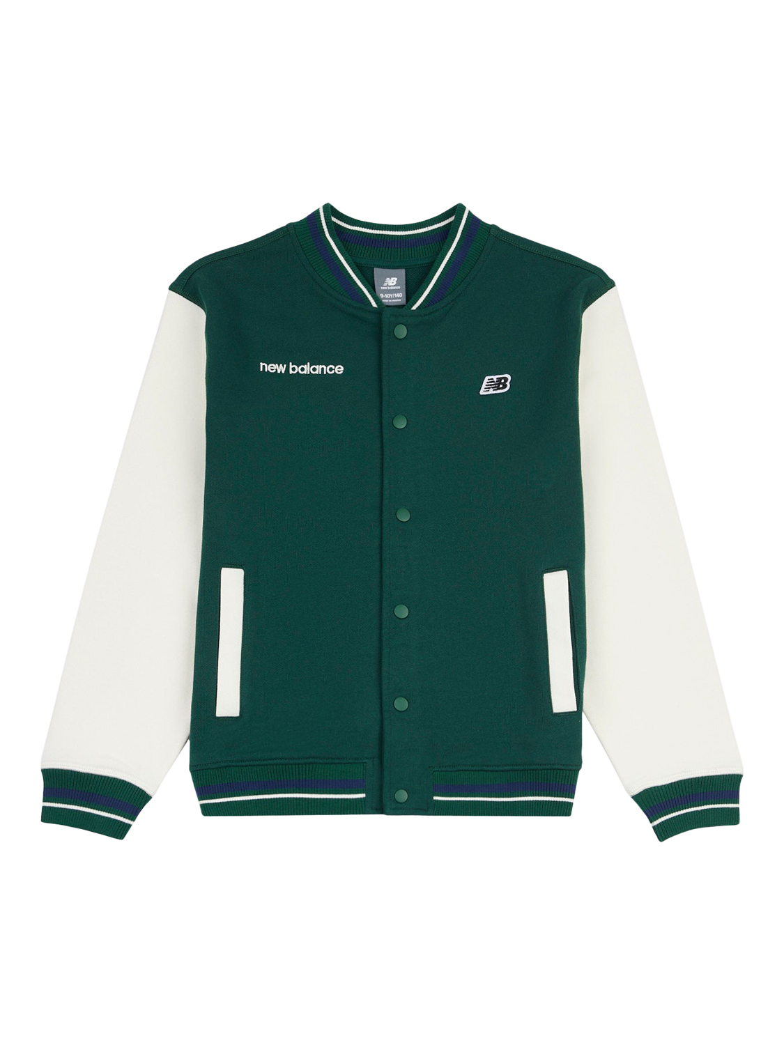 Product image 9 of 11, which shows New Balance Kids' Baseball Jacket, Nightwatch Green, 7-8 years