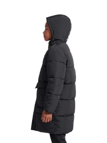 New Balance Kids' Longline Puffer Coat, Nb Caviar - view 2, Nb Caviar