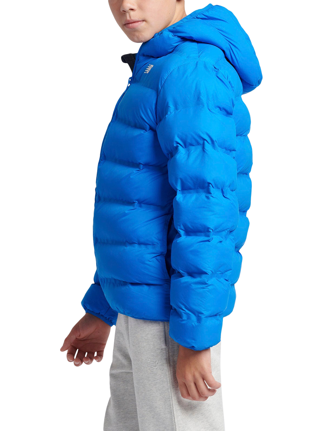 Product image 2 of 10, which shows New Balance Kids' Hooded Quilted Jacket, Blue Oasis, 3-4 years