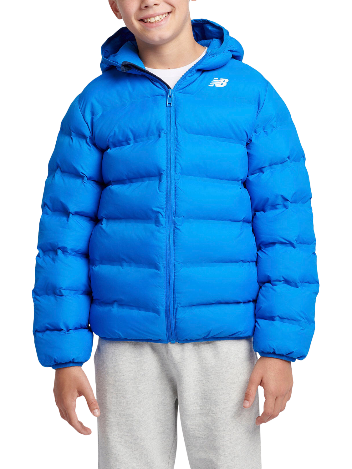 Product image 5 of 10, which shows New Balance Kids' Hooded Quilted Jacket, Blue Oasis, 3-4 years