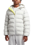 New Balance Kids' Hooded Quilted Jacket, Grey Matter