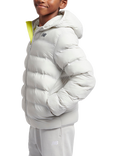 New Balance Kids' Hooded Quilted Jacket, Grey Matter