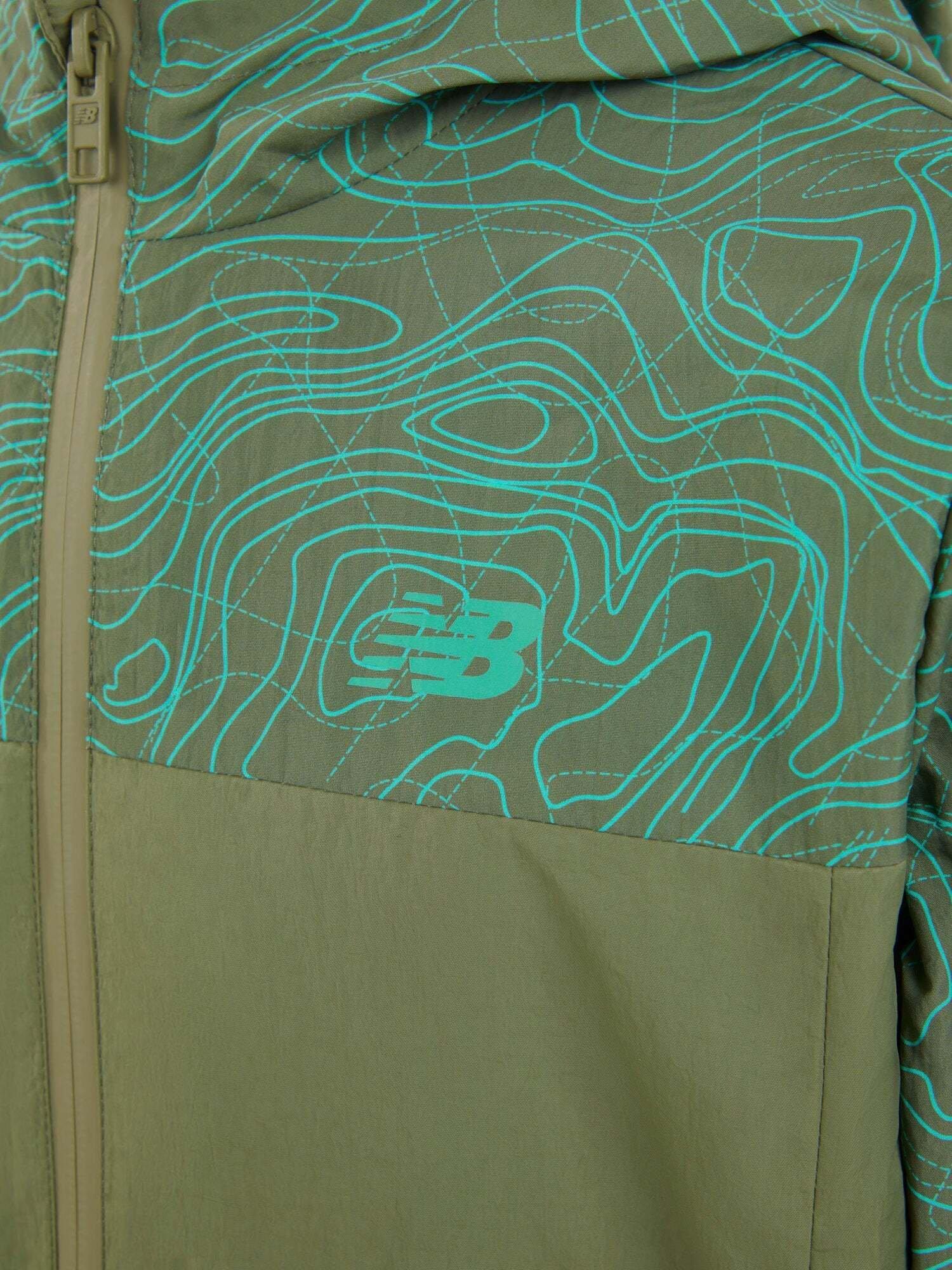 Product image 9 of 10, which shows New Balance Kids' Printed Woven Jacket, Dark Olivine, 7-8 years