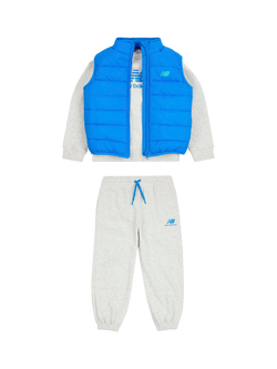New Balance Kids' Sweatshirt, Joggers & Gilet Set, Ash Heather