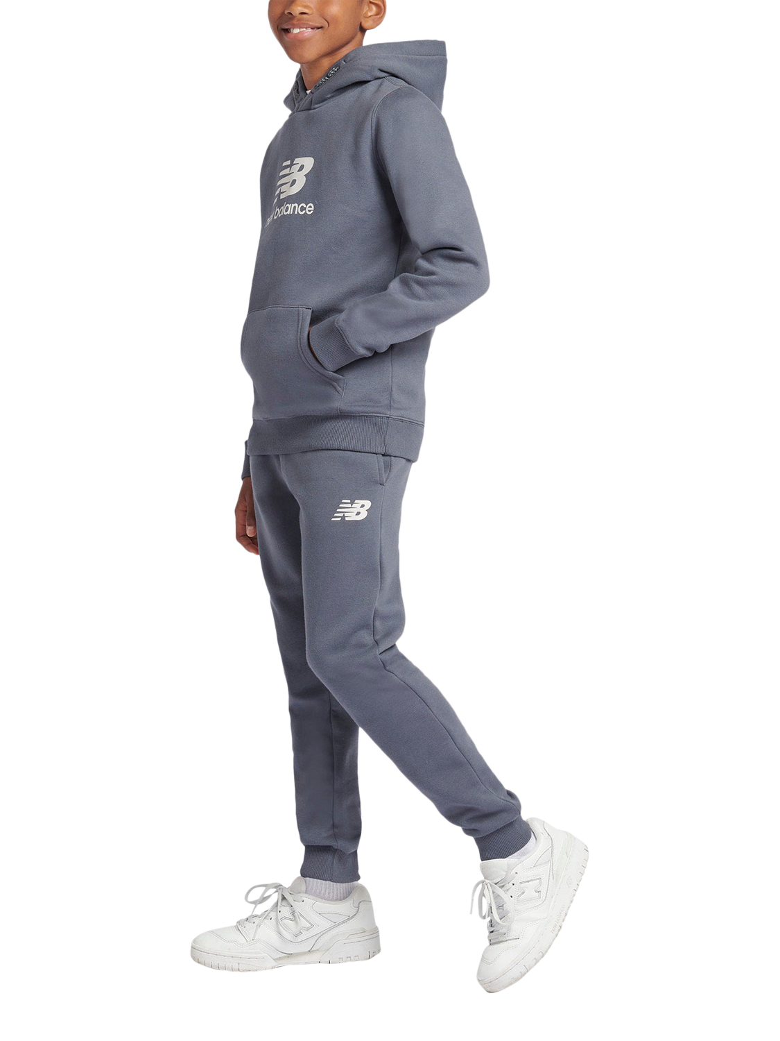 Product image 2 of 9, which shows New Balance Kids' Logo Hoodie & Joggers Set, Graphite, 3-4 years