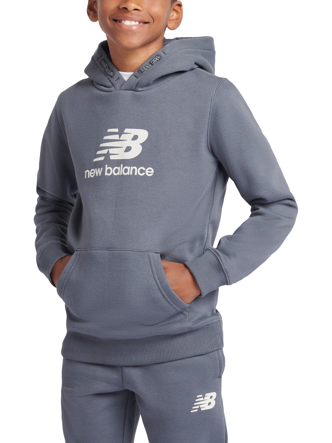 Product image 4 of 9, which shows New Balance Kids' Logo Hoodie & Joggers Set, Graphite, 3-4 years