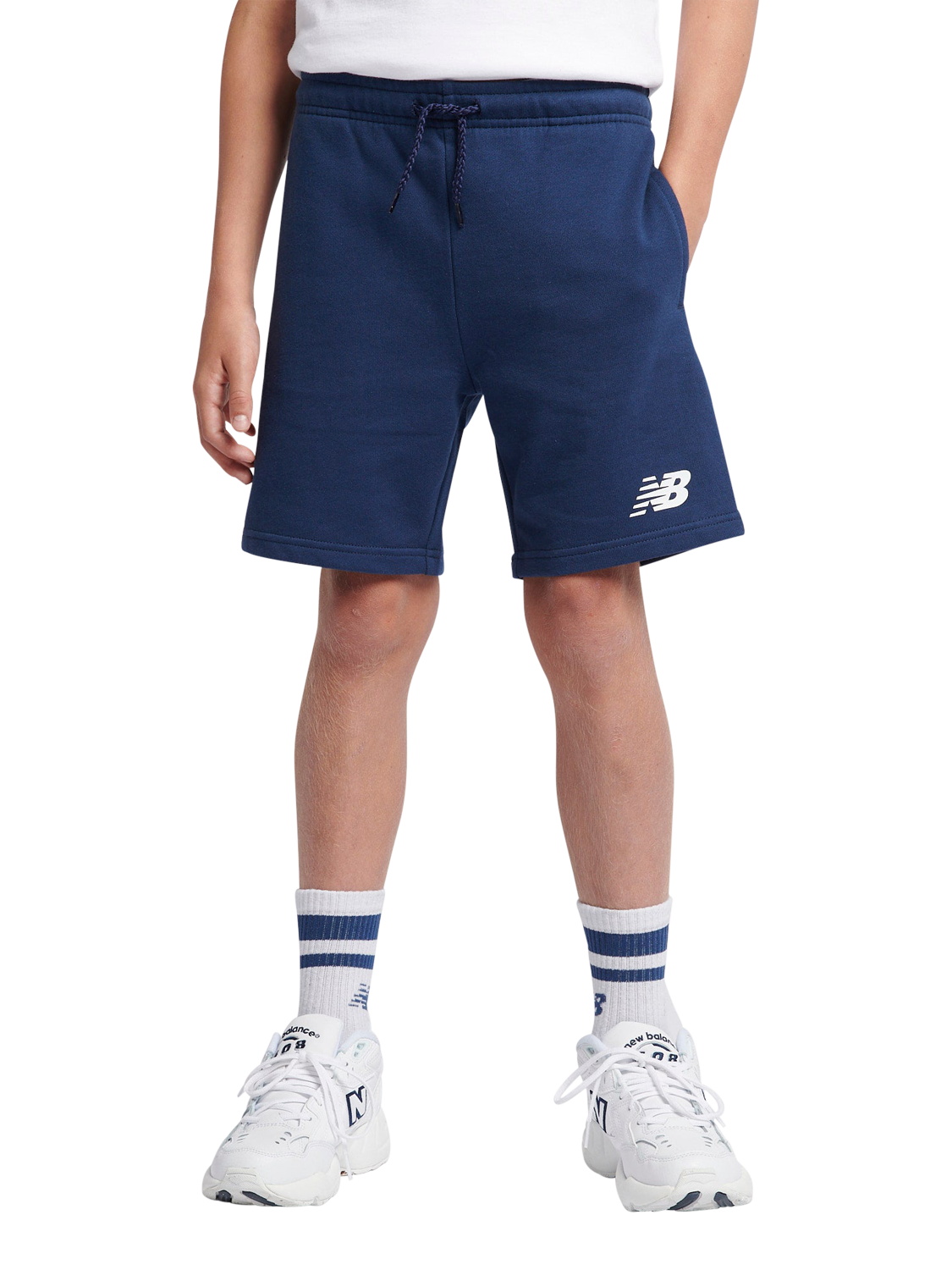 Product image 5 of 9, which shows New Balance Kids' Logo Tee & Shorts Set, Nb Bright White, 3-4 years