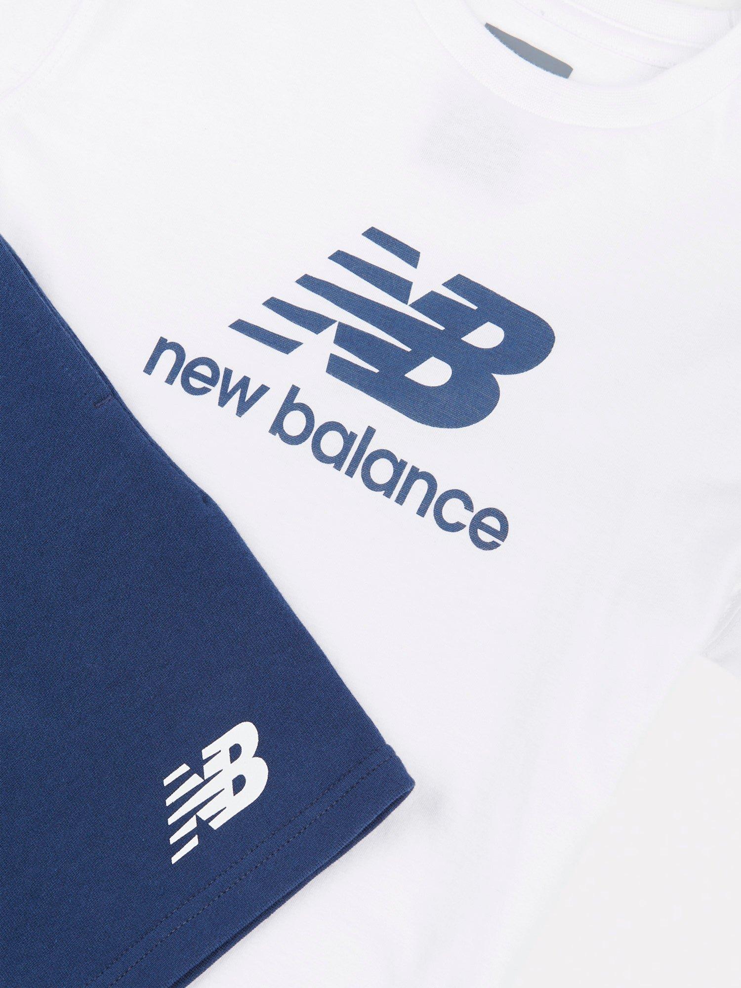Product image 9 of 9, which shows New Balance Kids' Logo Tee & Shorts Set, Nb Bright White, 3-4 years