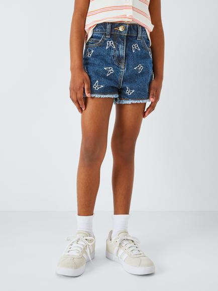 John Lewis Butterfly Denim Shorts, Dark Denim, Dark Denim
