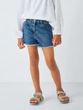 John Lewis Girl's Frayed Hem Denim Shorts, Light Denim