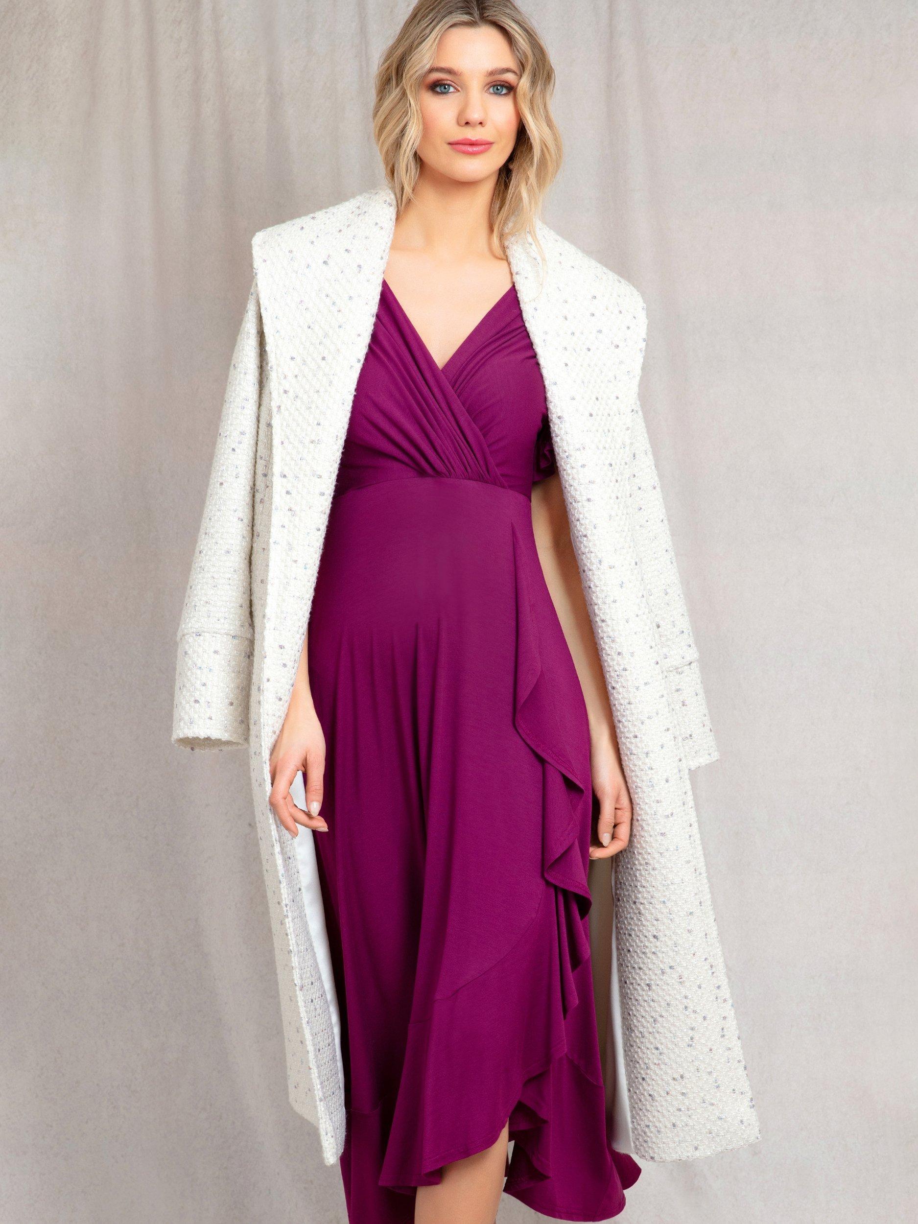 Product image 7 of 10, which shows Alie Street Sabrina Bouclé Coat, Ivory, 6