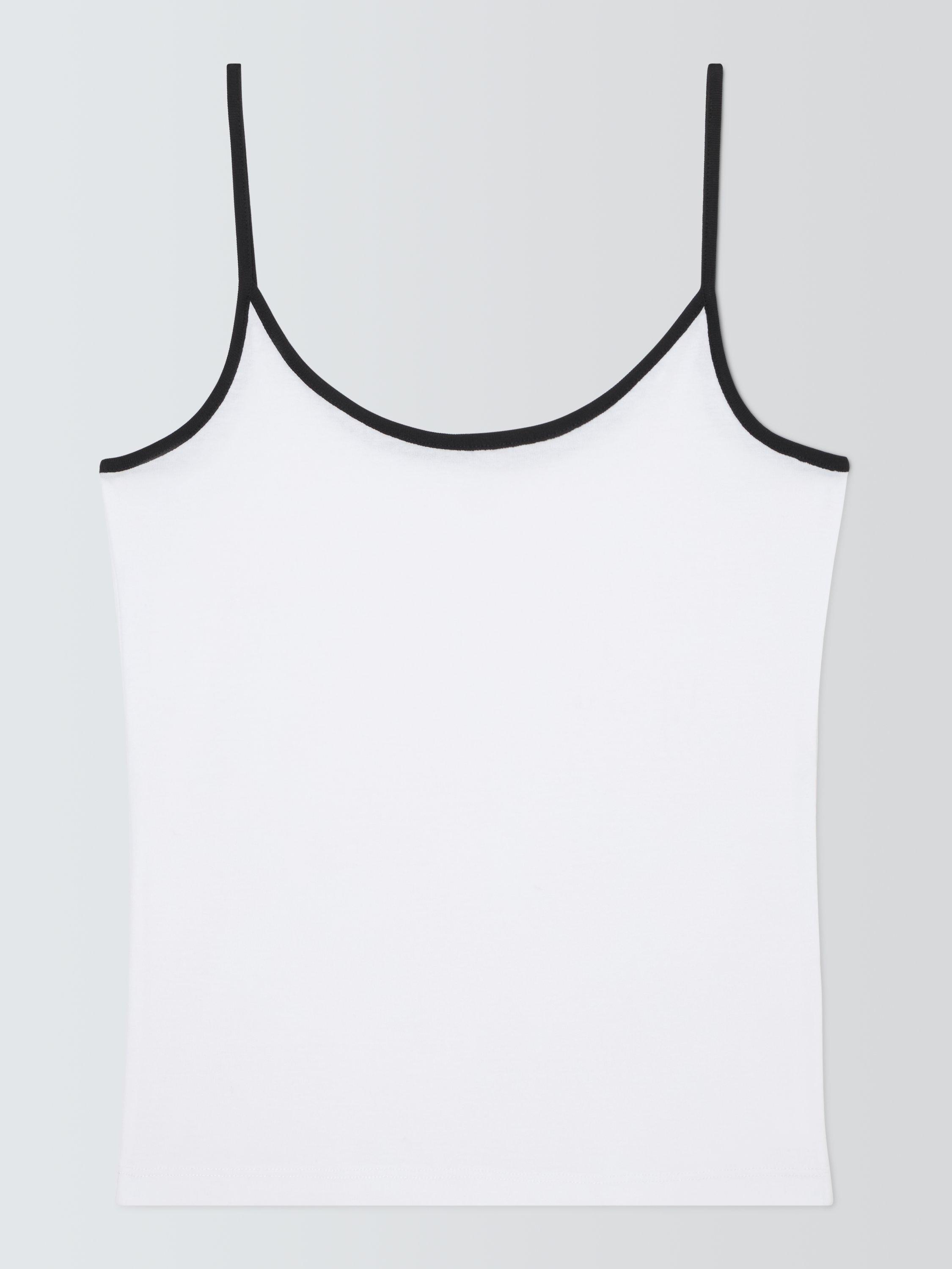 Product image 4 of 6, which shows John Lewis Contrast Trim Organic Cotton Cami Top, White, 14