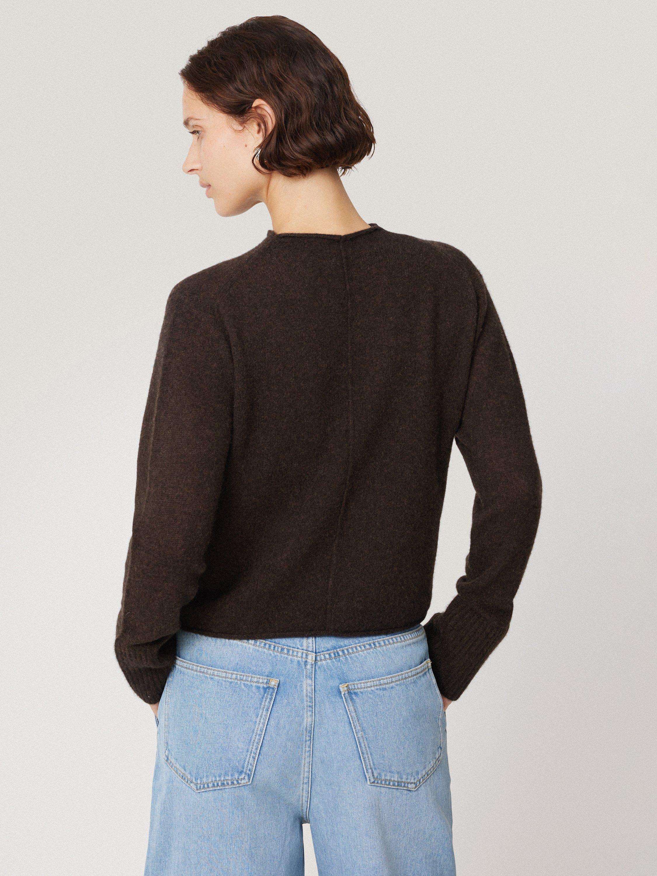 Product image 2 of 8, which shows Jigsaw Eldon Cloud Cashmere Jumper, Brown, XS