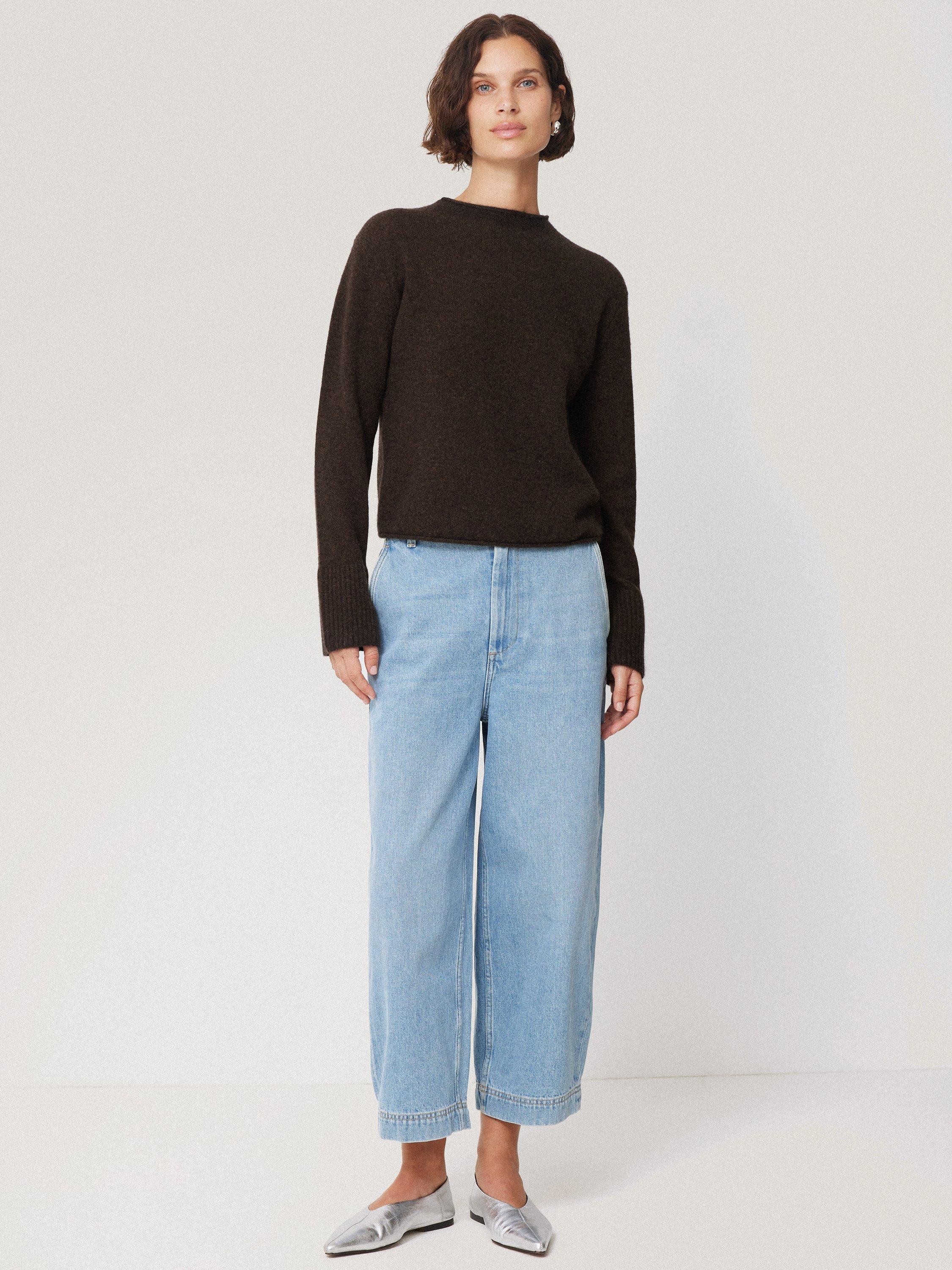 Product image 3 of 8, which shows Jigsaw Eldon Cloud Cashmere Jumper, Brown, XS
