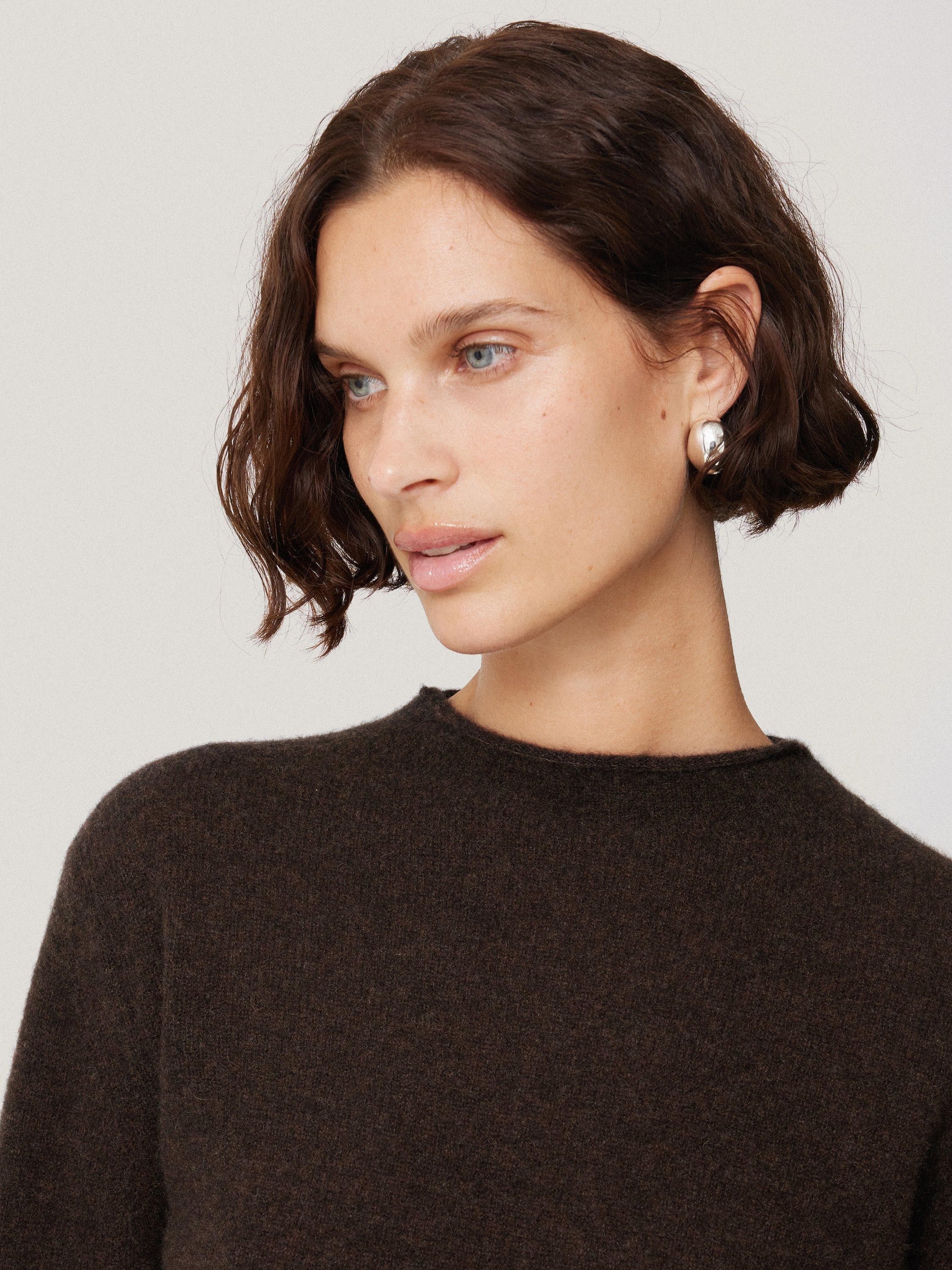 Product image 5 of 8, which shows Jigsaw Eldon Cloud Cashmere Jumper, Brown, XS