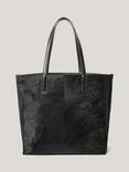 Jigsaw Calf Hair Leather Tote Bag, Black