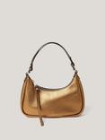 Jigsaw Crescent Small Leather Shoulder Bag, Copper