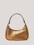 Jigsaw Crescent Small Leather Shoulder Bag, Copper