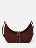 Jigsaw Melbury Suede Shoulder Bag, Port