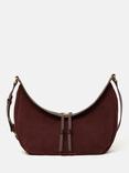 Jigsaw Melbury Suede Shoulder Bag, Port