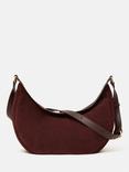 Jigsaw Melbury Suede Shoulder Bag, Port