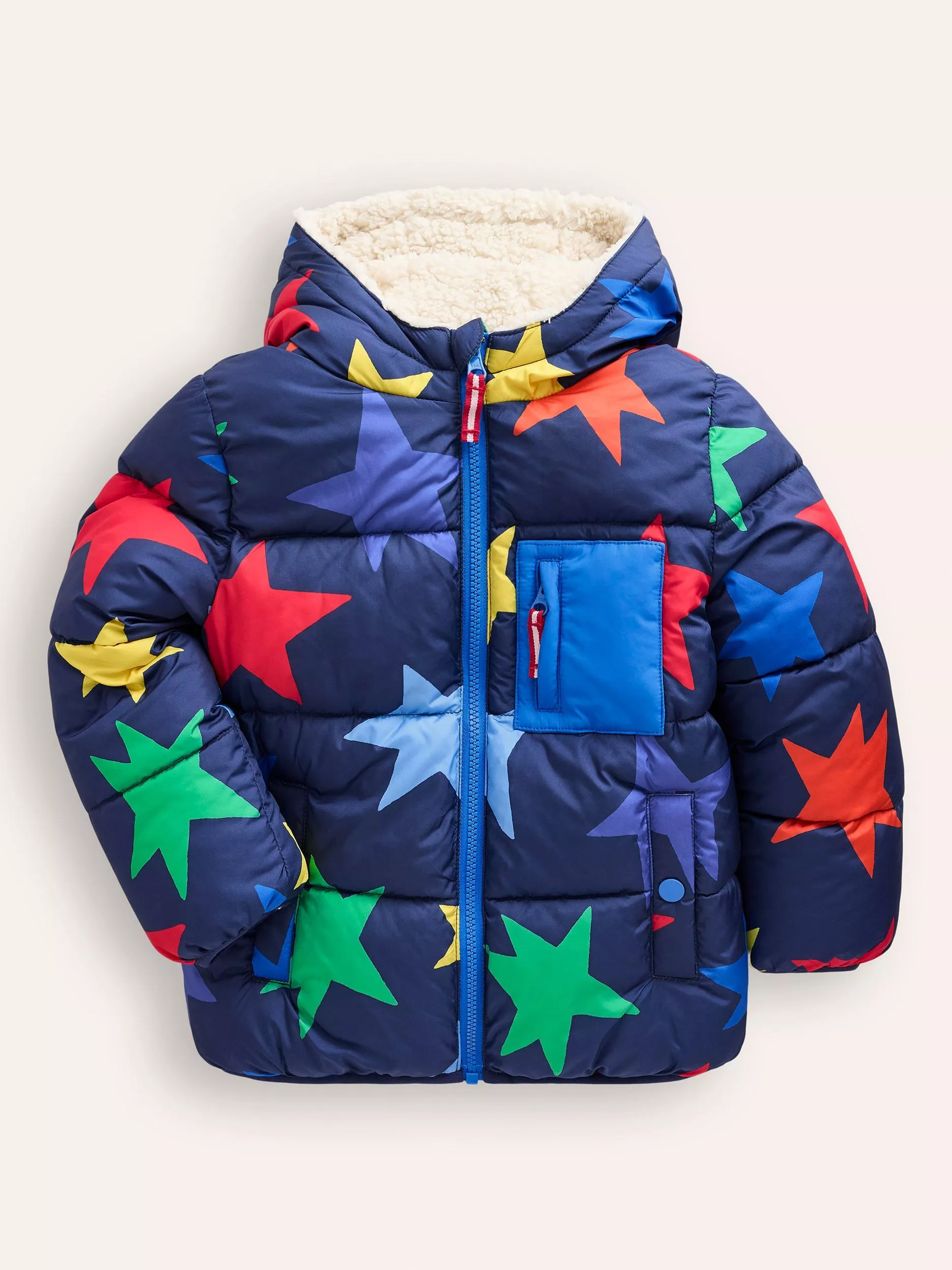 Mini Boden Kids Reversible Cosy Jacket Multi