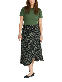 A-VIEW Rib Knit Short Sleeve Top, Forest Green