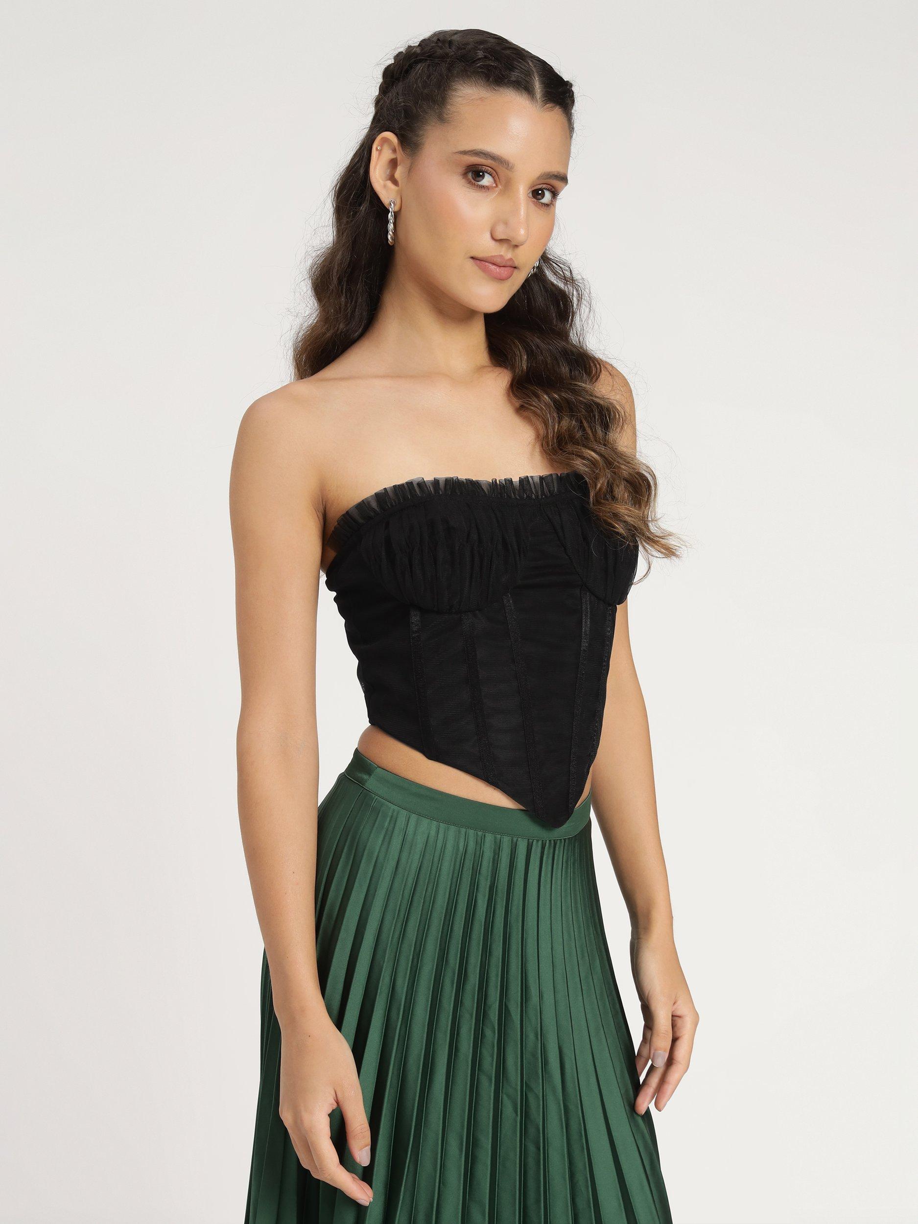 Product image 5 of 8, which shows Lace & Beads Nyla Bandeau Top, Black, 10