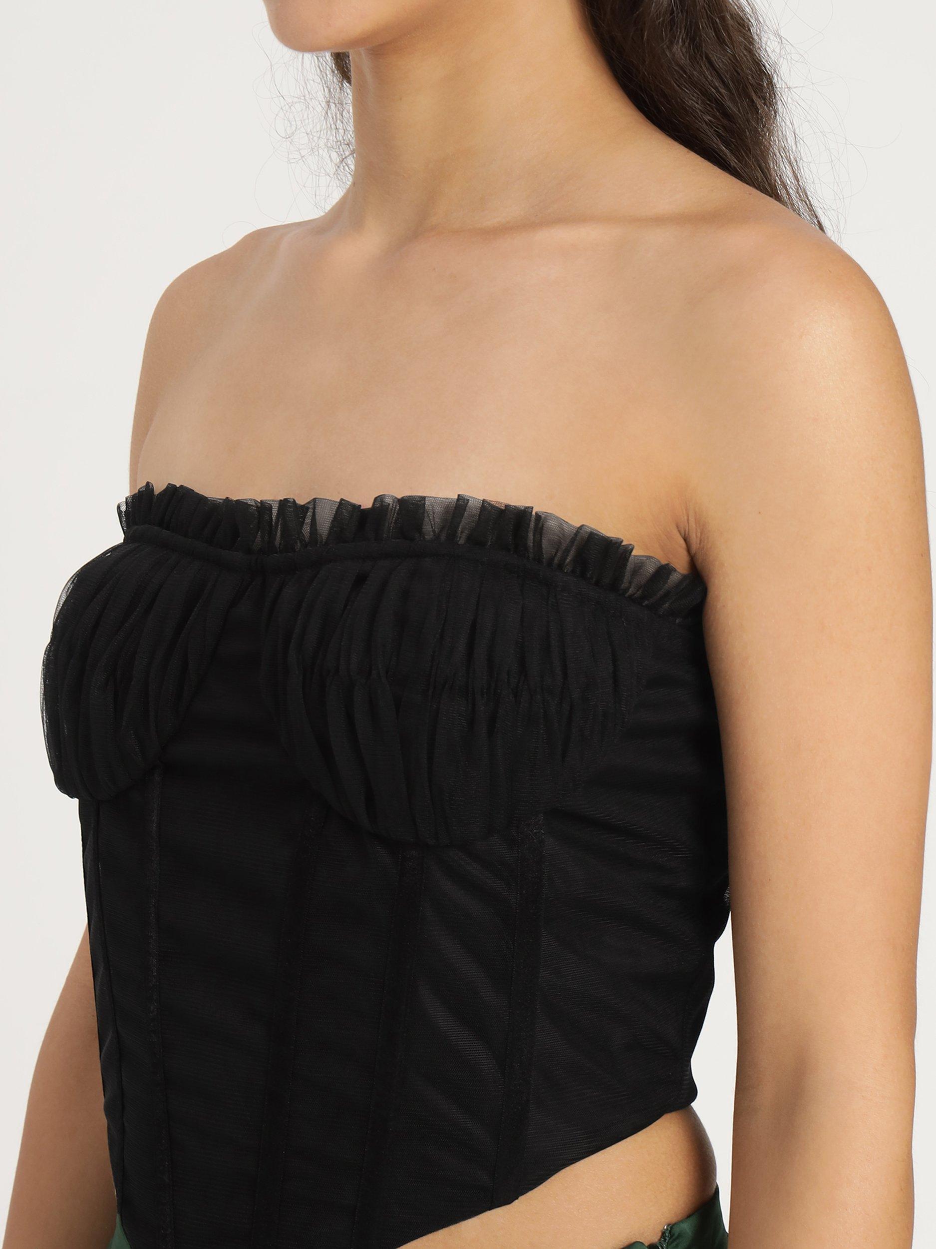 Product image 8 of 8, which shows Lace & Beads Nyla Bandeau Top, Black, 10