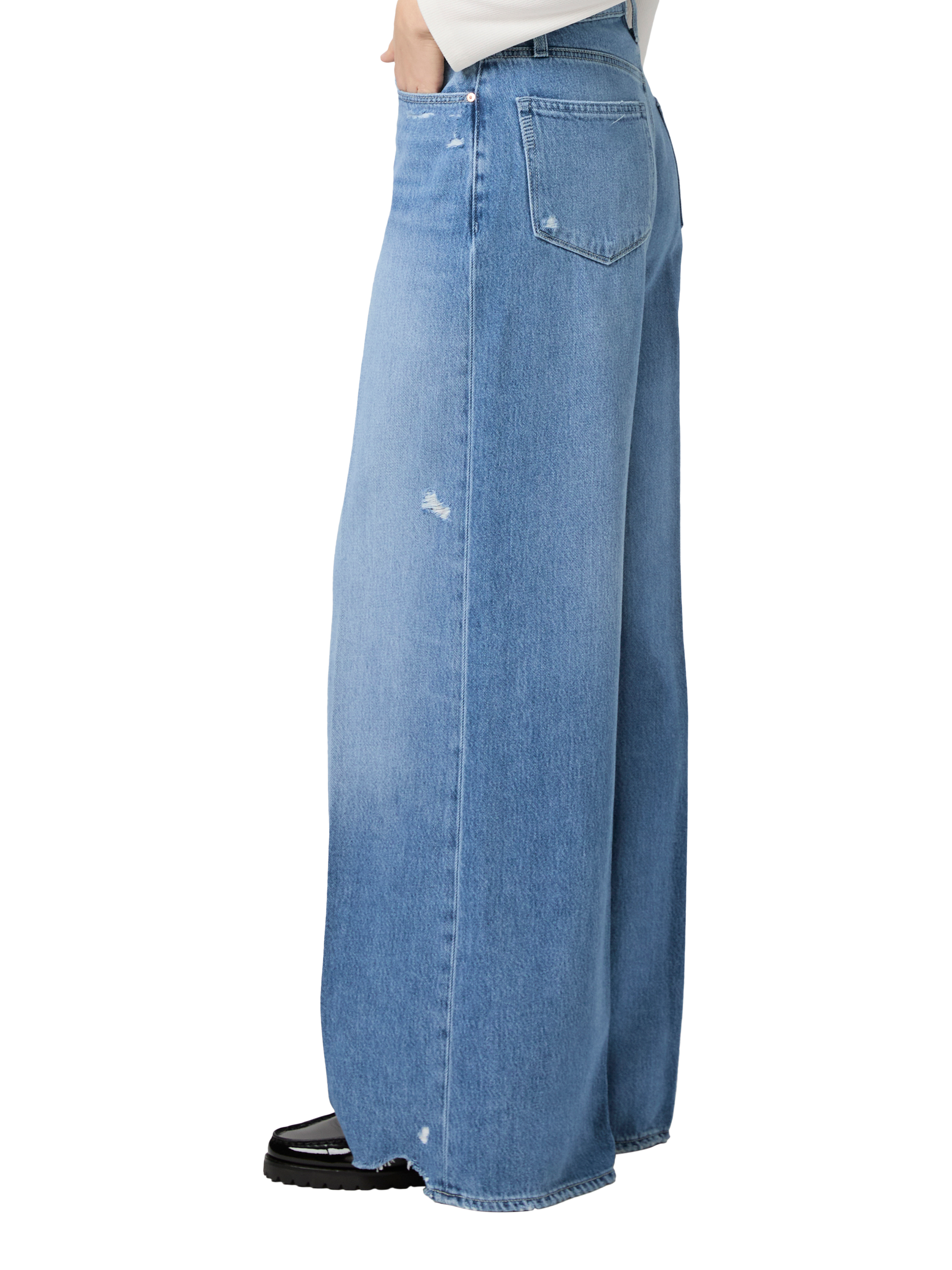 Product image 3 of 4, which shows PAIGE Portia High Rise Wide Leg Jeans, Rumors W/ Rock Hem, 24