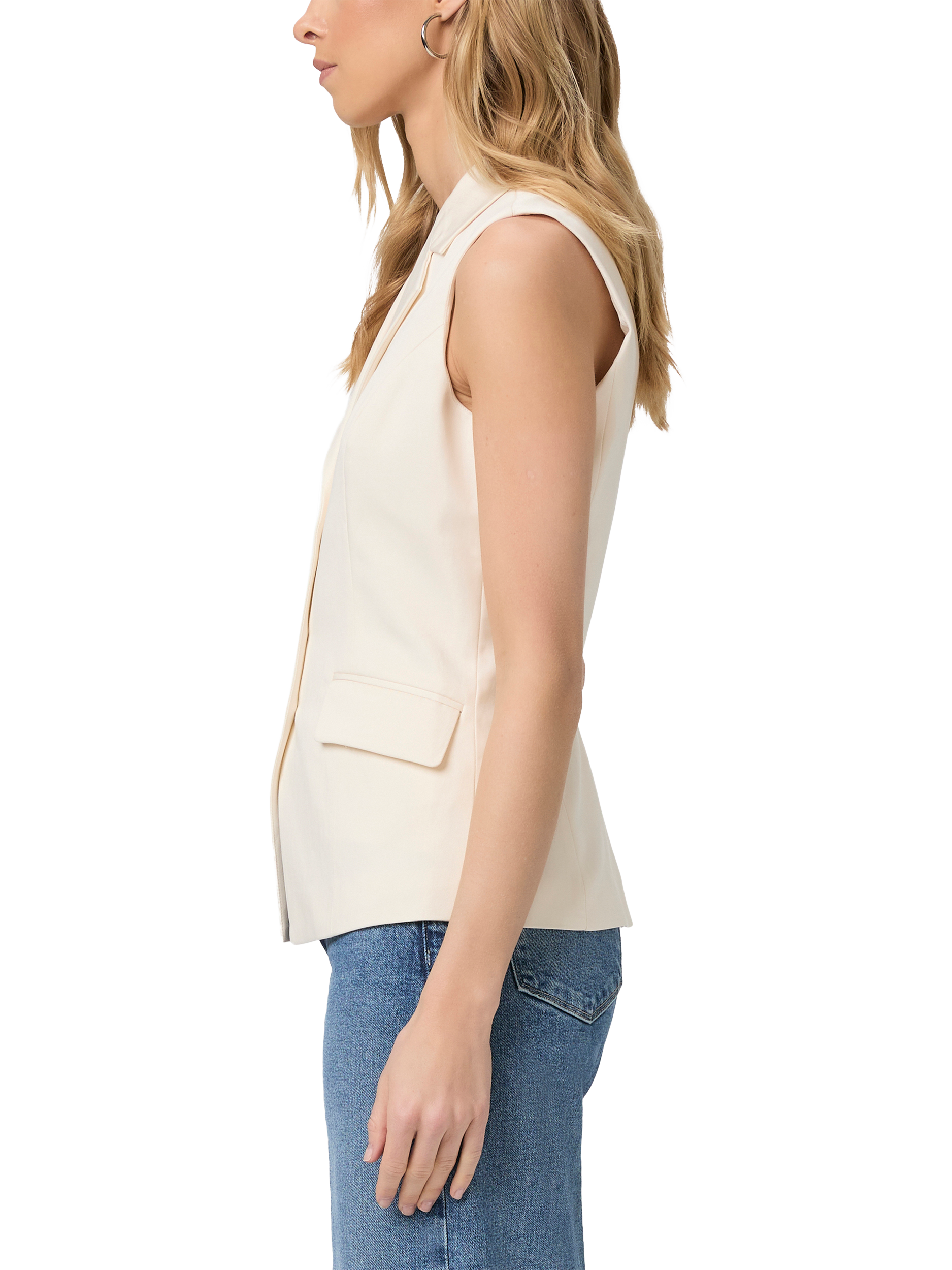 Product image 3 of 4, which shows PAIGE Palomina Tailored Waistcoat, Ivory, 6