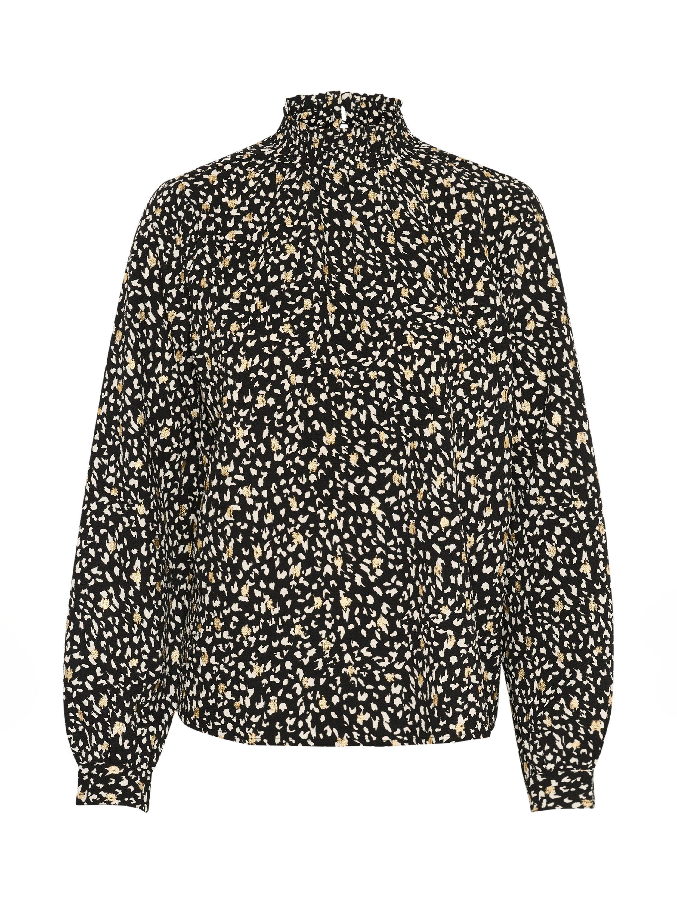 KAFFE Malene Balloon Sleeve Top, Black/White