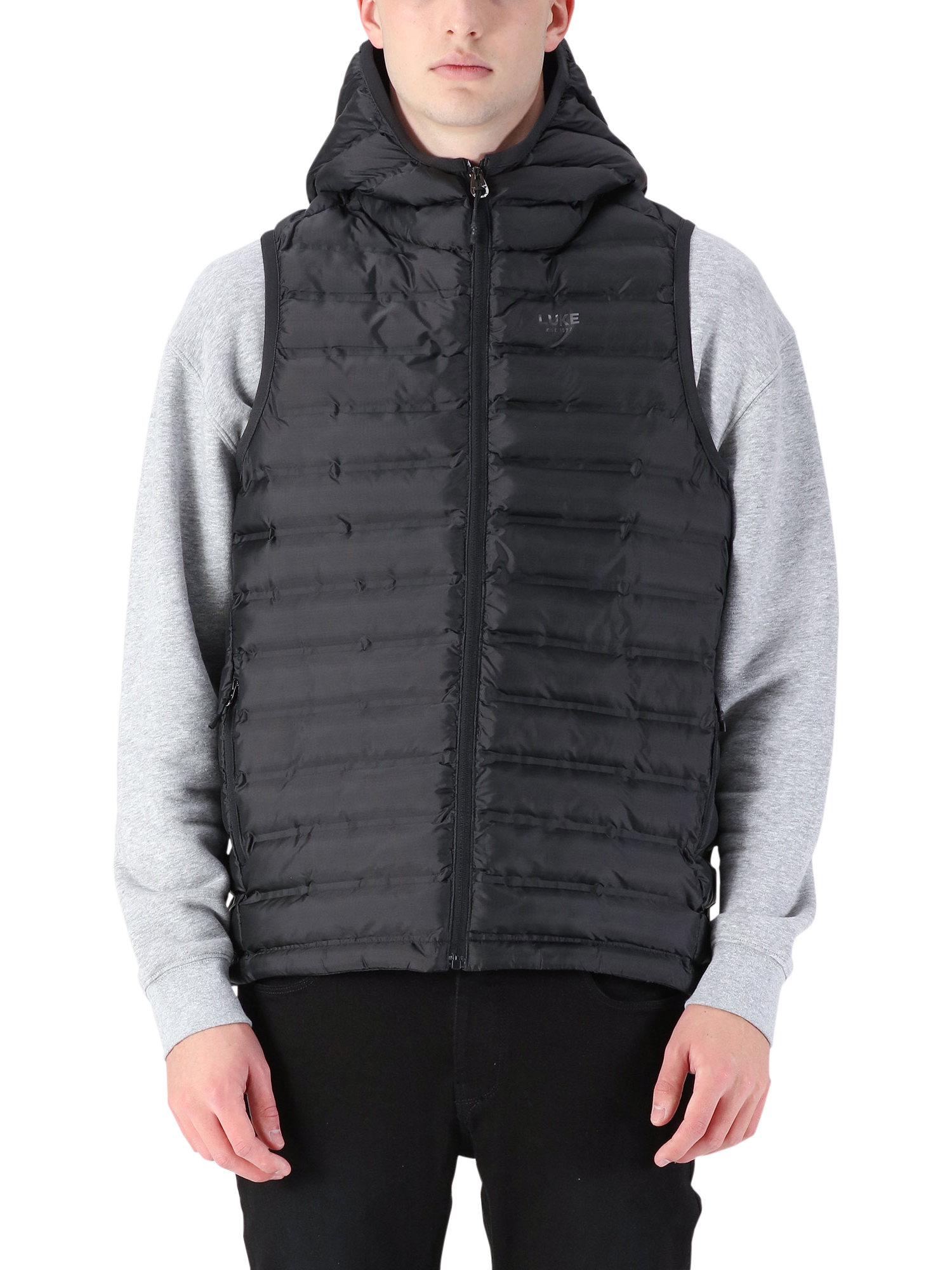 Product image 1 of 7, which shows LUKE 1977 New Global Quilted Gilet, Black, XS