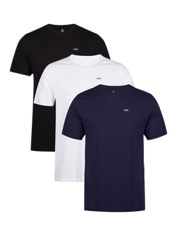 LUKE 1977 Magic Essential T-Shirt, Pack of 3, Navy/White/Black, Navy/White/Black