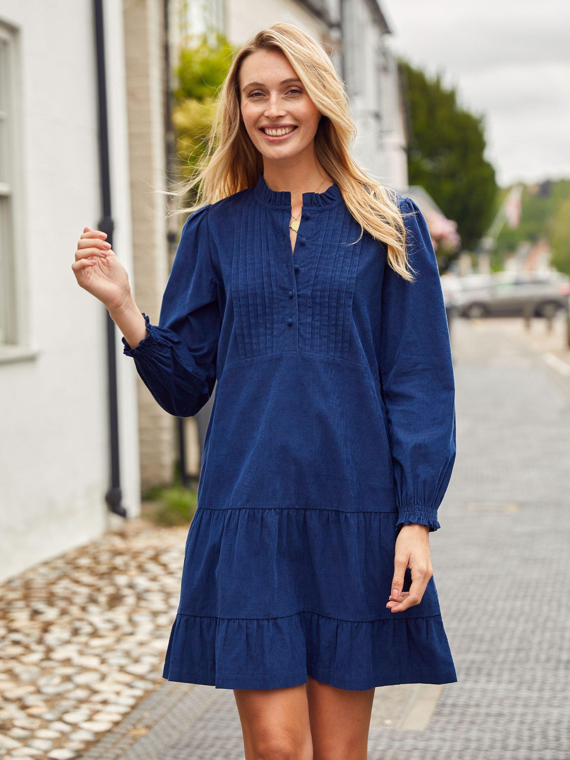 Aspiga Stema Corduroy Mini Dress, Navy