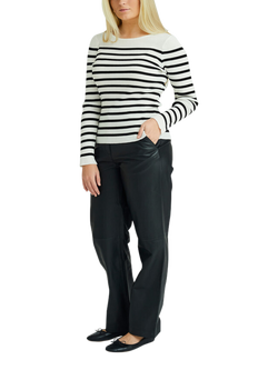 A-VIEW Rib Stripe Top, 864 White/Black, 864 White/Black