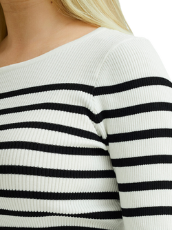 A-VIEW Rib Stripe Top, 864 White/Black - view 2, 864 White/Black