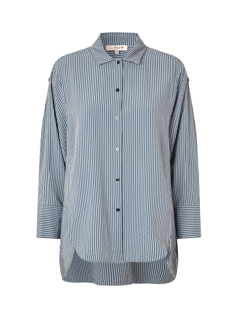 Product image 3 of 4, which shows A-VIEW Leila Stripe Shirt, Navy Blue, 12