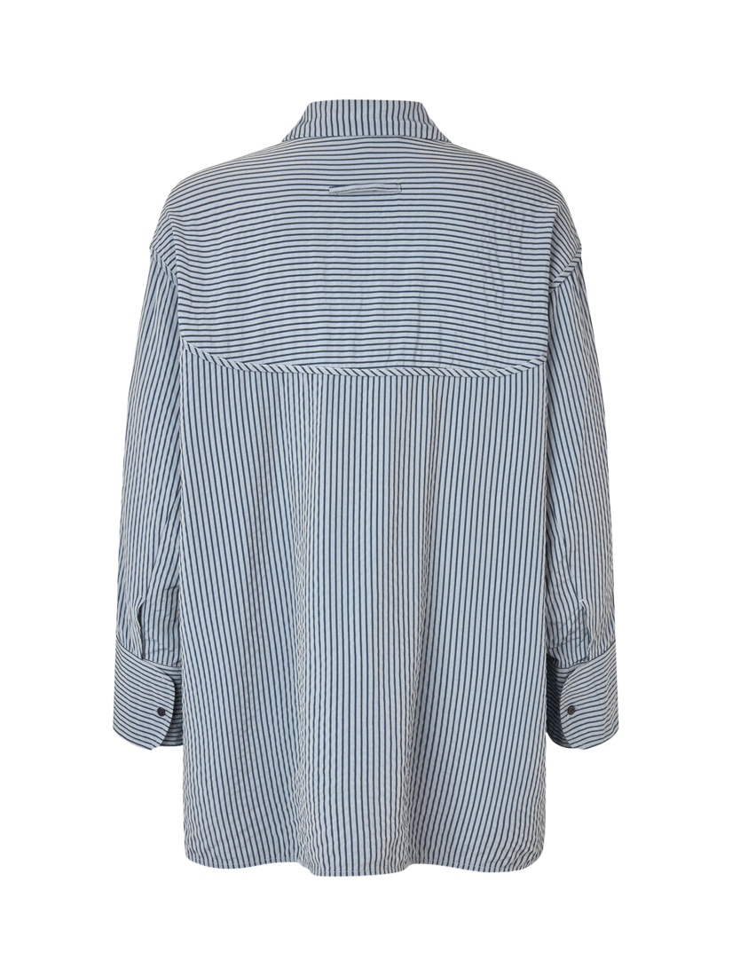 Product image 4 of 4, which shows A-VIEW Leila Stripe Shirt, Navy Blue, 12