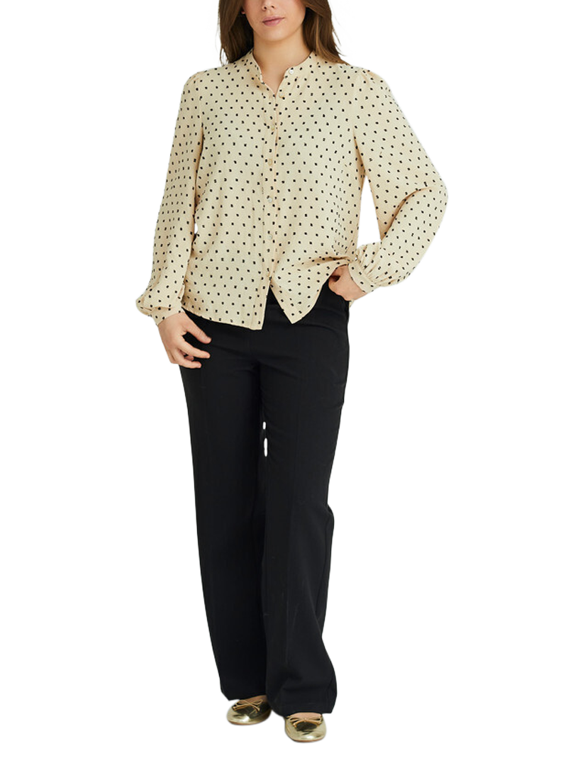 Product image 1 of 4, which shows A-VIEW Vanessa Polka Dot Shirt, Light Beige/Multi, 10