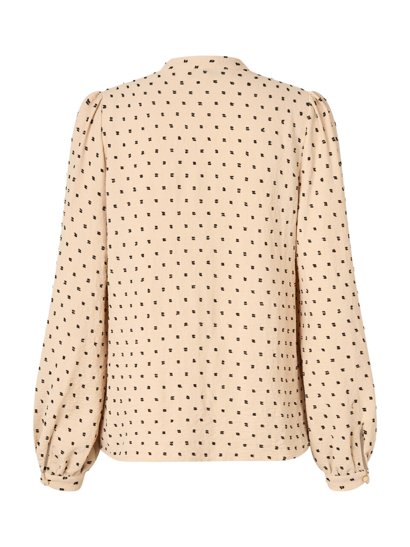 Product image 4 of 4, which shows A-VIEW Vanessa Polka Dot Shirt, Light Beige/Multi, 10