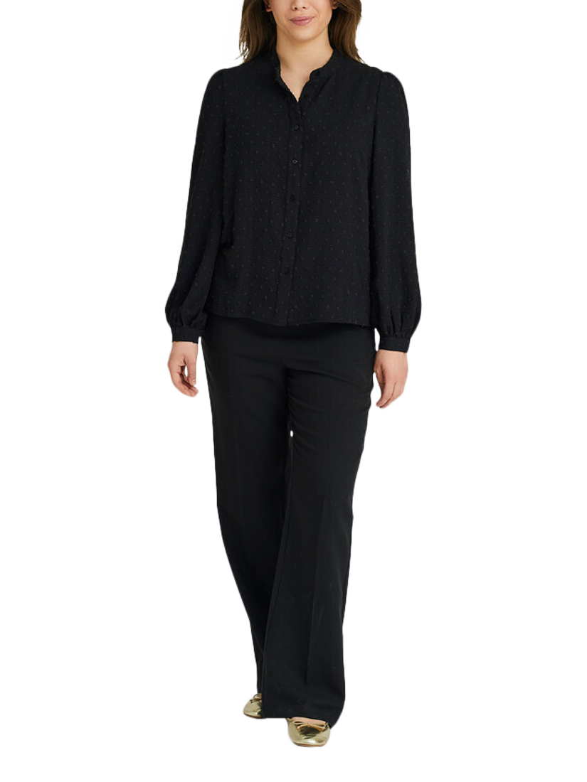 Product image 1 of 4, which shows A-VIEW Vanessa Polka Dot Shirt, Black, 8