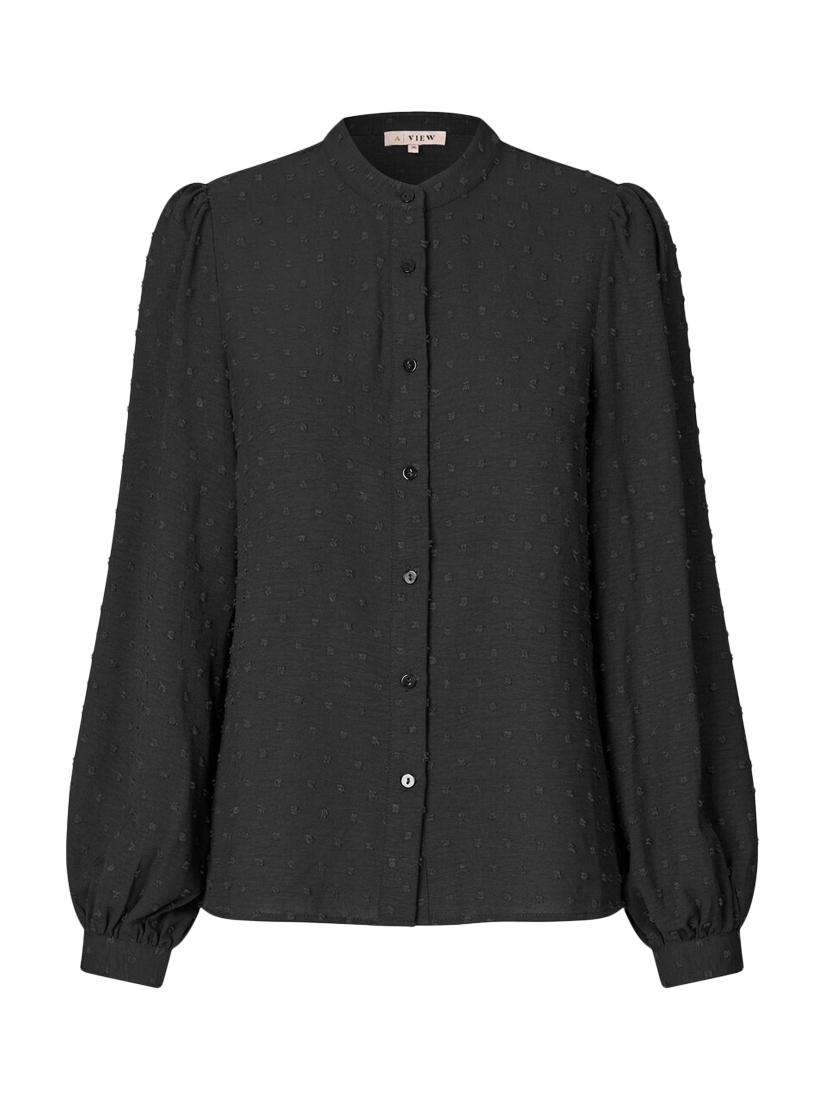 Product image 3 of 4, which shows A-VIEW Vanessa Polka Dot Shirt, Black, 8