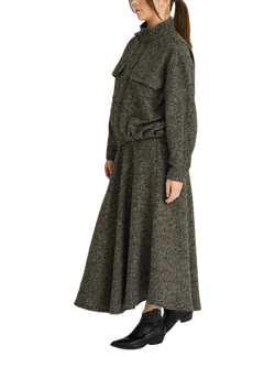 A-VIEW Catie Herringbone Skirt, Brown/Multi - view 2, Brown/Multi