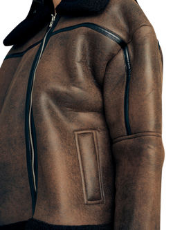 A-VIEW Alise Faux Shearling Coat - view 2, Brown