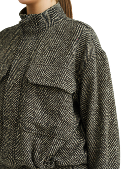 A-VIEW Catie Herringbone Jacket, Brown/Multi - view 2, Brown/Multi