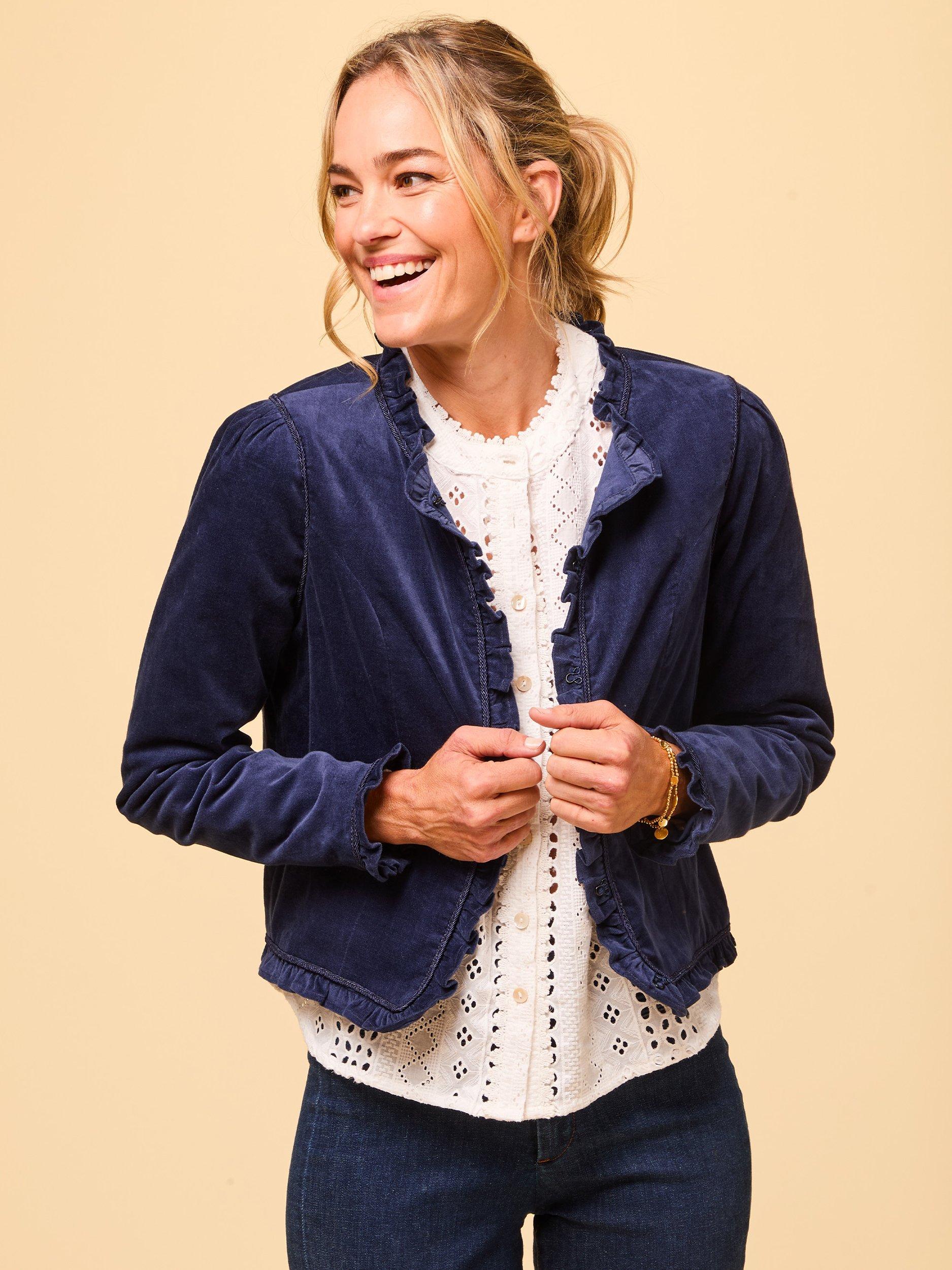 Aspiga Frances Velvet Jacket, Navy