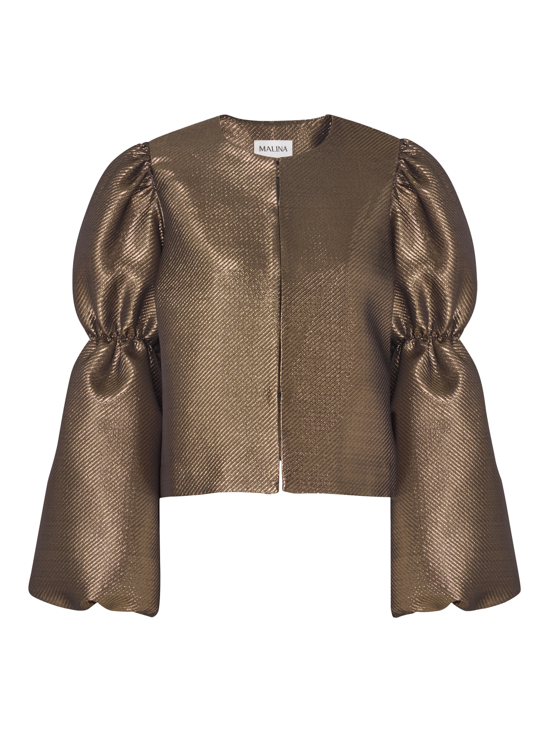 Product image 5 of 5, which shows Malina Zoey Puff Sleeve Top, Gold, XS