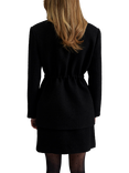 Malina Elodie Drawstring Waist Boucle Blazer, Black