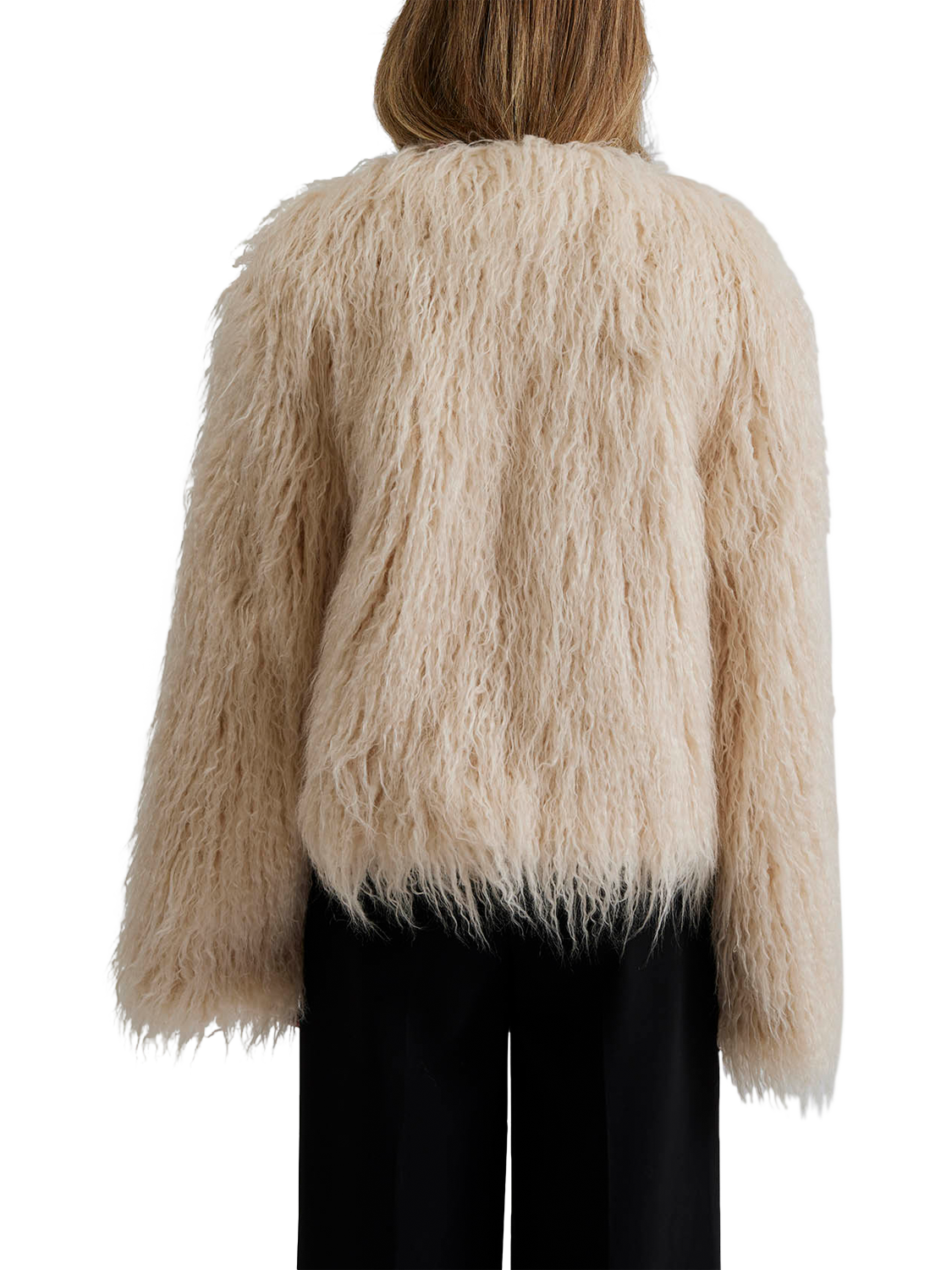 Product image 2 of 6, which shows Malina Manda Faux Fur Jacket, Vanilla, XS
